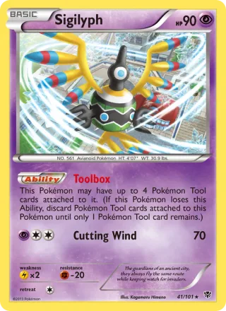 Sigilyph #41 · Plasma Blast Pokémon card