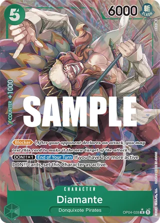 Diamante (Alternate Art) #OP04-028-alternate-art · Kingdoms of Intrigue One Piece card