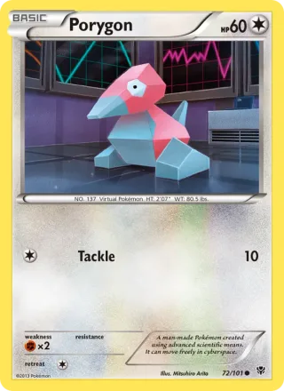 Porygon #72 · Plasma Blast Pokémon card