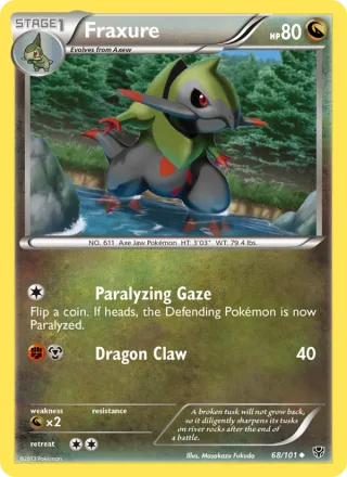 Fraxure #68 · Plasma Blast Pokémon card