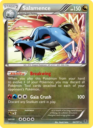 Salamence #64 · Plasma Blast Pokémon card