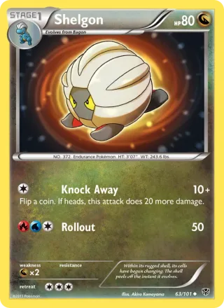 Shelgon #63 · Plasma Blast Pokémon card