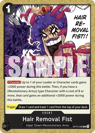 Hair Removal Fist #OP12-098 · Legacy of the Master One Piece card
