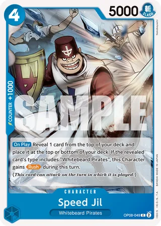 Speed Jil #OP08-049 · Two Legends Pre-Release Cards One Piece card
