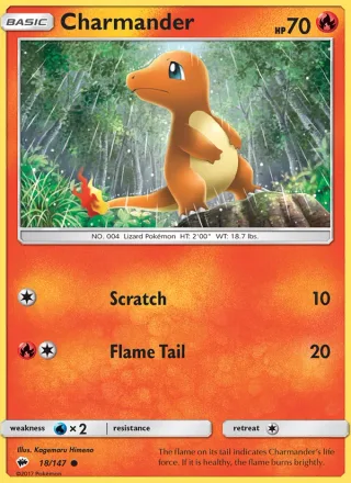 Charmander #18 · Burning Shadows Pokémon card