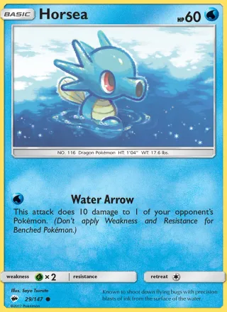 Horsea #29 · Burning Shadows Pokémon card