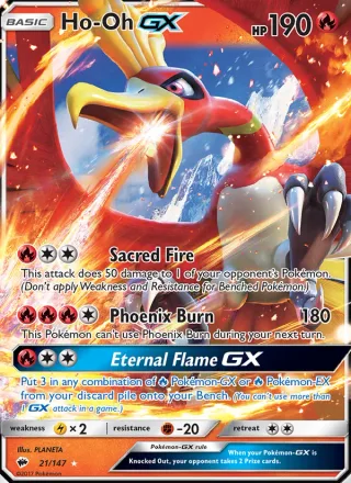 Ho-Oh GX #21 · Burning Shadows Pokémon card