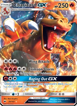 Charizard GX #20 · Burning Shadows Pokémon card