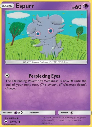 Espurr #59 · Burning Shadows Pokémon card