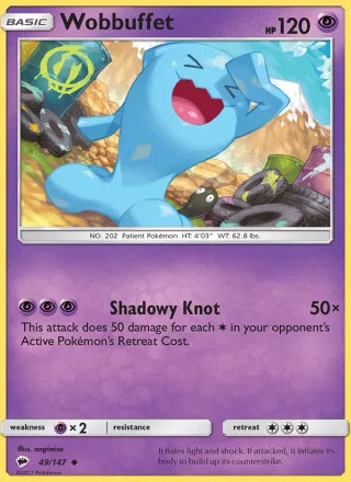 Wobbuffet #49 · Burning Shadows Pokémon card