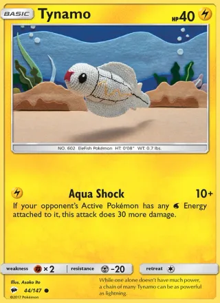 Tynamo #44 · Burning Shadows Pokémon card