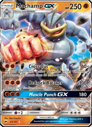Machamp GX #64 · Burning Shadows Pokémon card