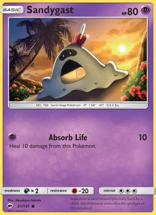 Sandygast #61 · Burning Shadows Pokémon card