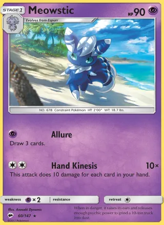 Meowstic #60 · Burning Shadows Pokémon card
