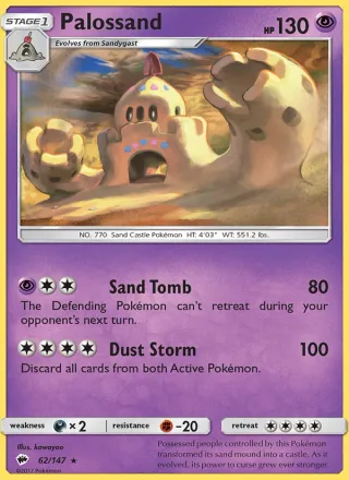 Palossand #62 · Burning Shadows Pokémon card