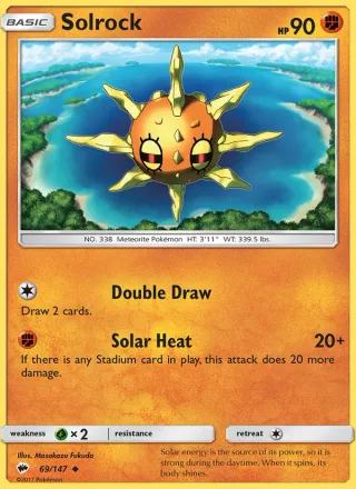 Solrock #69 · Burning Shadows Pokémon card