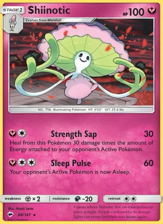 Shiinotic #98 · Burning Shadows Pokémon card