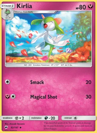Kirlia #92 · Burning Shadows Pokémon card