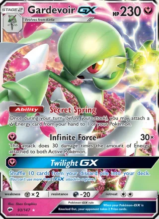 Gardevoir GX #93 · Burning Shadows Pokémon card