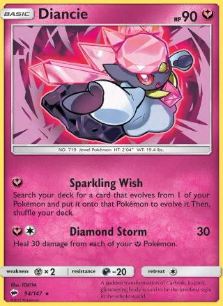 Diancie #94 · Burning Shadows Pokémon card