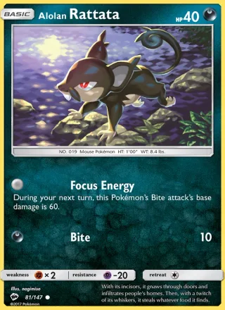 Alolan Rattata #81 · Burning Shadows Pokémon card