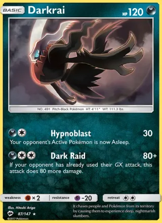Darkrai #87 · Burning Shadows Pokémon card