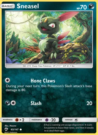 Sneasel #85 · Burning Shadows Pokémon card