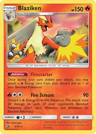 Blaziken #6 · Dragon Majesty Pokémon card