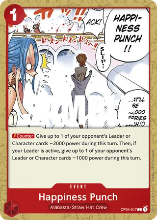 Happiness Punch #OP04-017 · Kingdoms of Intrigue Pre-Release Cards One Piece card