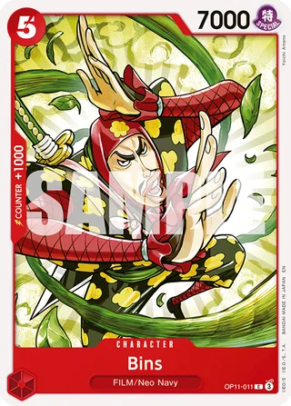 Bins #OP11-011 · A Fist of Divine Speed Release Event Cards One Piece card