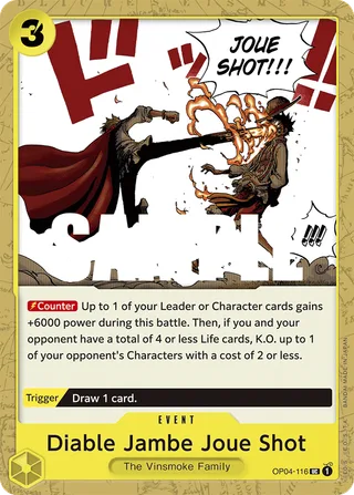 Diable Jambe Joue Shot #OP04-116 · Kingdoms of Intrigue Pre-Release Cards One Piece card