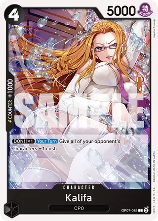 Kalifa #OP07-081 · 500 Years in the Future Pre-Release Cards One Piece card