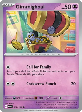 Gimmighoul #087 · Paradox Rift Pokémon card