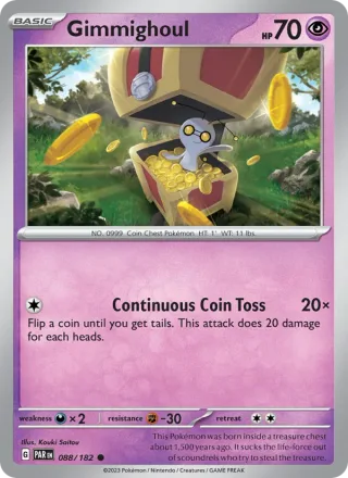 Gimmighoul #088 · Paradox Rift Pokémon card