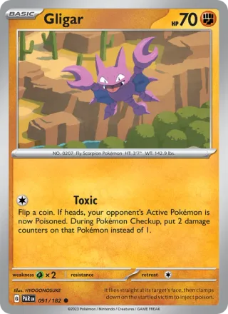 Gligar #091 · Paradox Rift Pokémon card