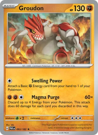 Groudon #093 · Paradox Rift Pokémon card