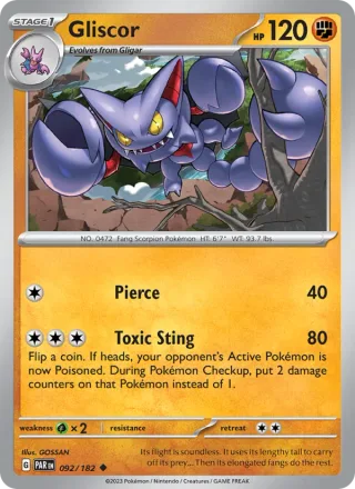 Gliscor #092 · Paradox Rift Pokémon card