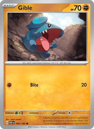 Gible #094 · Paradox Rift Pokémon card