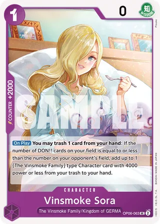 Vinsmoke Sora #OP06-063 · Wings of the Captain Pre-Release Cards One Piece card