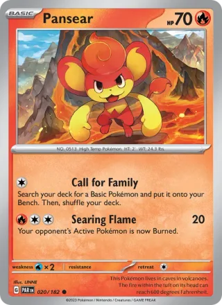 Pansear #020 · Paradox Rift Pokémon card