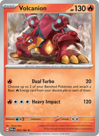 Volcanion #022 · Paradox Rift Pokémon card