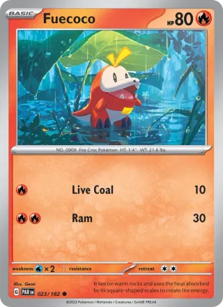 Fuecoco #023 · Paradox Rift Pokémon card
