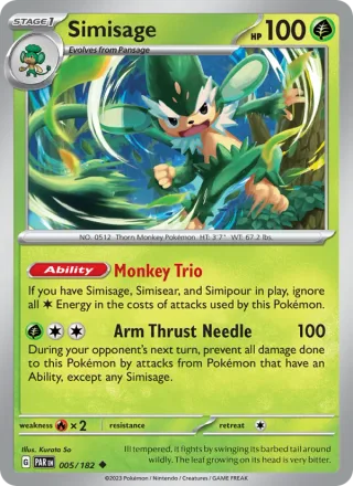 Simisage #005 · Paradox Rift Pokémon card