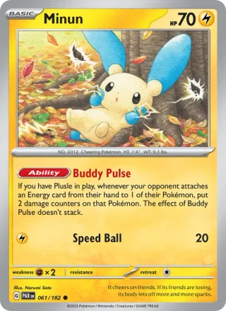 Minun #061 · Paradox Rift Pokémon card