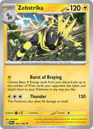 Zebstrika #063 · Paradox Rift Pokémon card