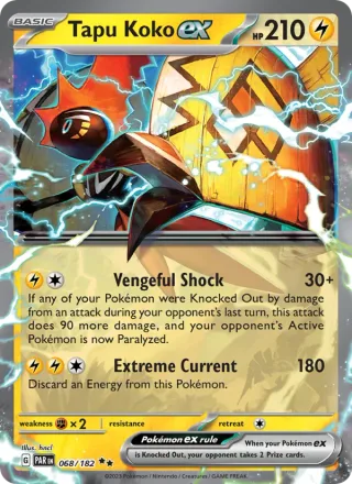 Tapu Koko ex #068 · Paradox Rift Pokémon card