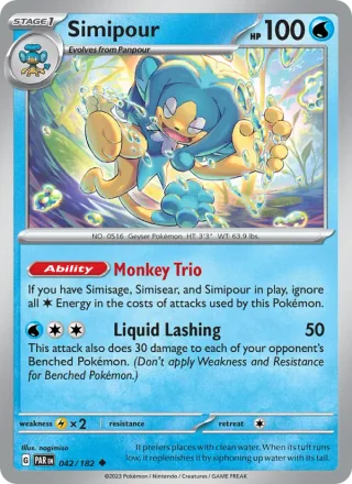 Simipour #042 · Paradox Rift Pokémon card