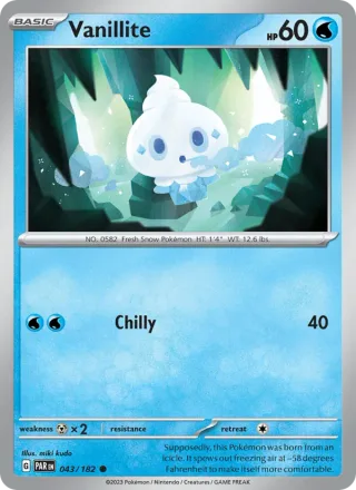 Vanillite #043 · Paradox Rift Pokémon card