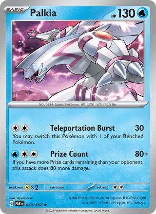 Palkia #040 · Paradox Rift Pokémon card
