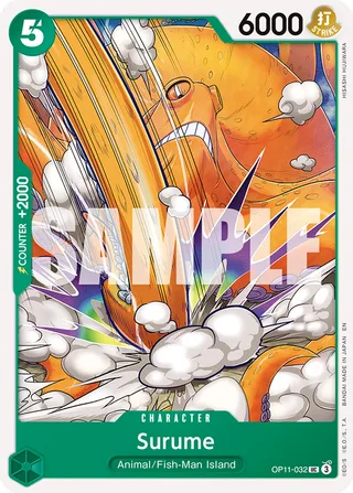 Surume #OP11-032 · A Fist of Divine Speed Release Event Cards One Piece card